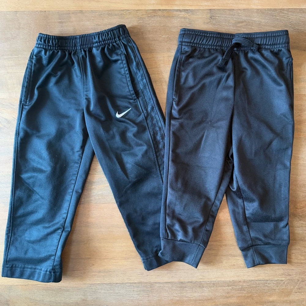 💥2/$20 Set of Athletic Pants - 2T toddler boy - black - includes Nike
